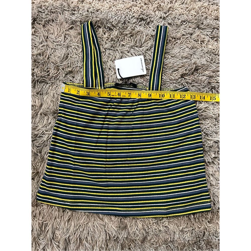 Olivaceous Striped Cropped Tank Top small